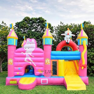 Wholesale Commercial Grade Pink Princess Bouncer Jumping Combo