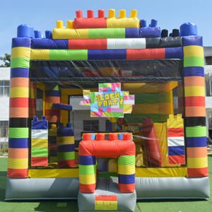 New Design Moonwalk Building Block Bouncy Castle