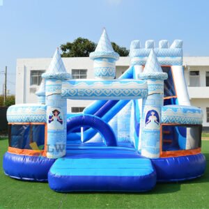 Commercial Frozen Inflatable Bouncer Castle Slide Combo
