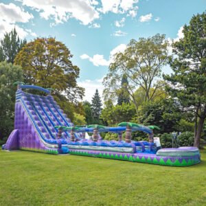 Hot Sale Tropical Theme Three-Lane Inflatable Water Slide