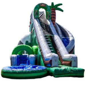 Outdoor Kids Party Large 24ft Jungle Falls Inflatable Water Slide